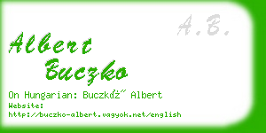 albert buczko business card